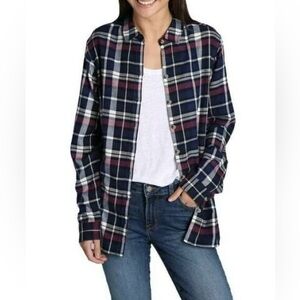 Jachs Girlfriend Women's Plaid Flannel Button Front Shirt Shacket - Size Large